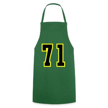 71 Zahl Trikot - Kochschürze - Grün - Vorne - AI Model Male 185 dark (185cm)