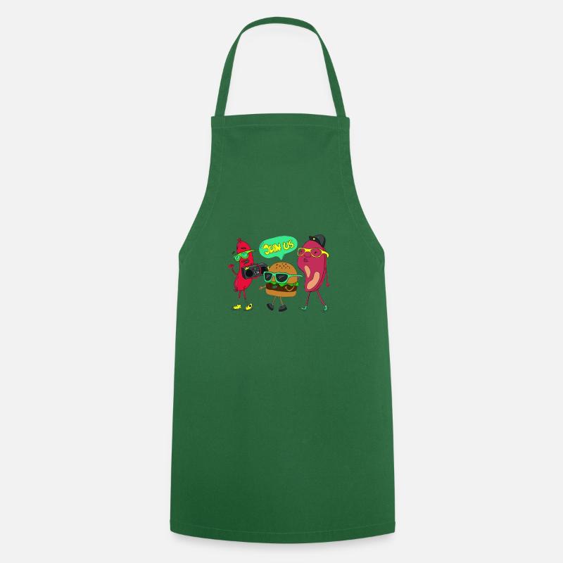 Rejoignez-nous pour un barbecue - Tablier de cuisine - vert foncé