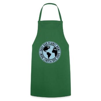save our planet now - erde - Kochschürze - Grün - Vorne - AI Model Male 185 dark (185cm)
