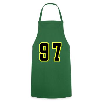 97 Zahl Trikot - Kochschürze - Grün - Vorne - AI Model Male 185 dark (185cm)