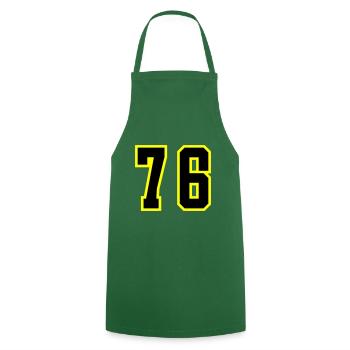 76 Zahl Trikot - Kochschürze - Grün - Vorne - AI Model Male 185 dark (185cm)