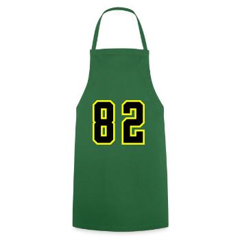 82 Zahl Trikot - Kochschürze - Grün - Vorne - AI Model Male 185 dark (185cm)