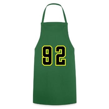92 Zahl Trikot - Kochschürze - Grün - Vorne - AI Model Male 185 dark (185cm)