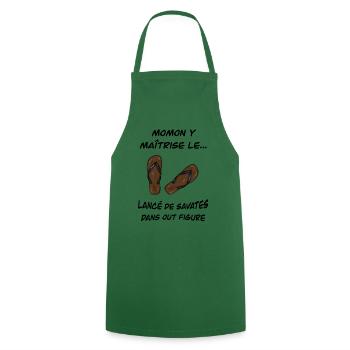 Momon y maitrise le ... lancé de savates dans Out - Tablier de cuisine - vert foncé - Devant - AI Model Male 185 dark (185cm)