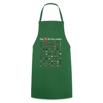 Dieu aime toute sa création - Tablier de cuisine - vert foncé - Devant - AI Model Male 185 dark (185cm)