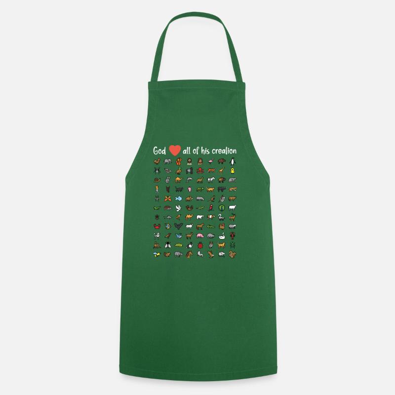 Dieu aime toute sa création - Tablier de cuisine - vert foncé