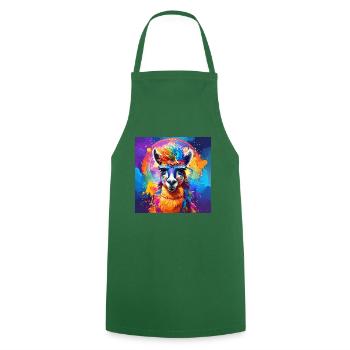 Lama,graffiti ,malerei , bunt - Kochschürze - Grün - Vorne - AI Model Male 185 dark (185cm)