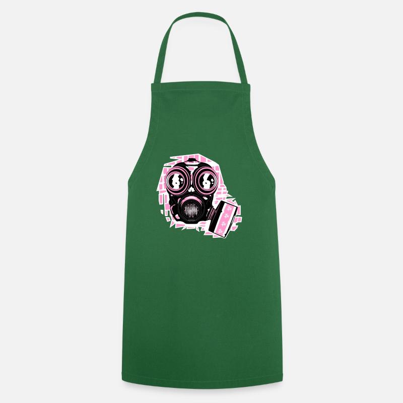 masque à gaz - Tablier de cuisine - vert foncé