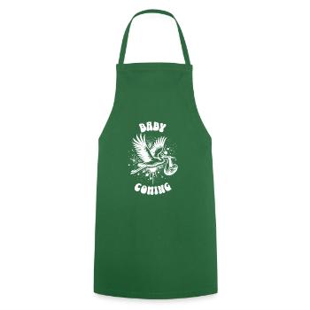 La future mère Stork apporte la belle nouvelle - Tablier de cuisine - vert foncé - Devant - AI Model Male 185 dark (185cm)