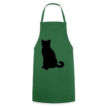 Simple black cat - simple black cat - Cooking Apron - green - Front - AI Model Male 185 dark (185cm)