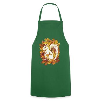 Écureuil d’automne - Tablier de cuisine - vert foncé - Devant - AI Model Male 185 dark (185cm)