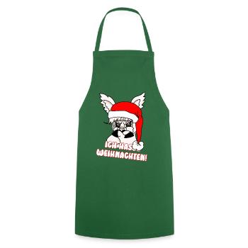 Comicstyle Alpakamotiv - Weihnachten ohne mich - Kochschürze - Grün - Vorne - AI Model Male 185 dark (185cm)