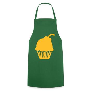 Gâteau d'anniversaire tarte cadeau d'anniversaire muffin - Tablier de cuisine - vert foncé - Devant - AI Model Male 185 dark (185cm)