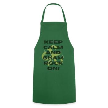 Keep calm and shamrock on (2) - Cooking Apron - green - Front - AI Model Male 185 dark (185cm)
