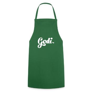 Godi Patentante Austria Auntie Tante préférée - Tablier de cuisine - vert foncé - Devant - AI Model Male 185 dark (185cm)