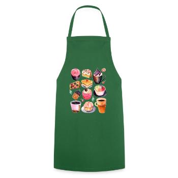 Art Café Milan - Cooking Apron - green - Front - AI Model Male 185 dark (185cm)