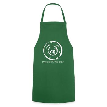 Carte de la Terre - Si vous savez, vous savez - Tablier de cuisine - vert foncé - Devant - AI Model Male 185 dark (185cm)
