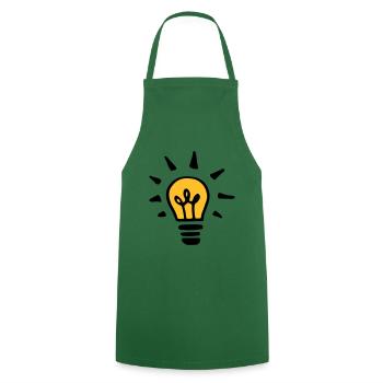 Orange ampoule / orange light bulb - Tablier de cuisine - vert foncé - Devant - AI Model Male 185 dark (185cm)