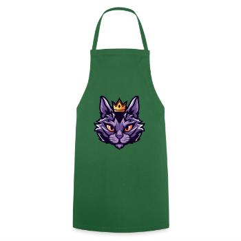 Couronne de symbole de chat - Tablier de cuisine - vert foncé - Devant - AI Model Male 185 dark (185cm)