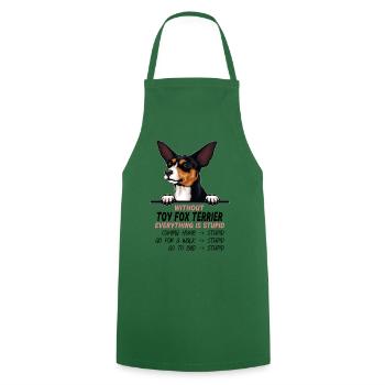 Ohne Toy Foxterrier ist alles doof - Kochschürze - Grün - Vorne - AI Model Male 185 dark (185cm)