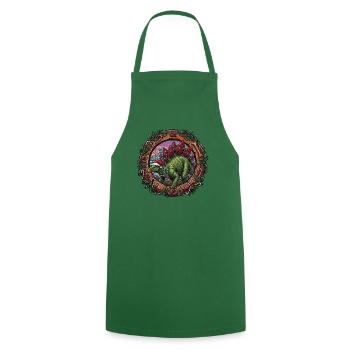 Stegosaurus Christmas Magic - Cooking Apron - green - Front - AI Model Male 185 dark (185cm)