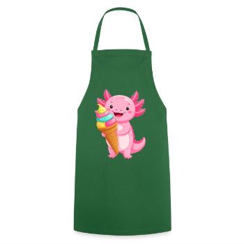 Rosa Comic Axolotl mit Schultüte – Schulanfang Art - Kochschürze - Grün - Vorne - AI Model Male 185 dark (185cm)