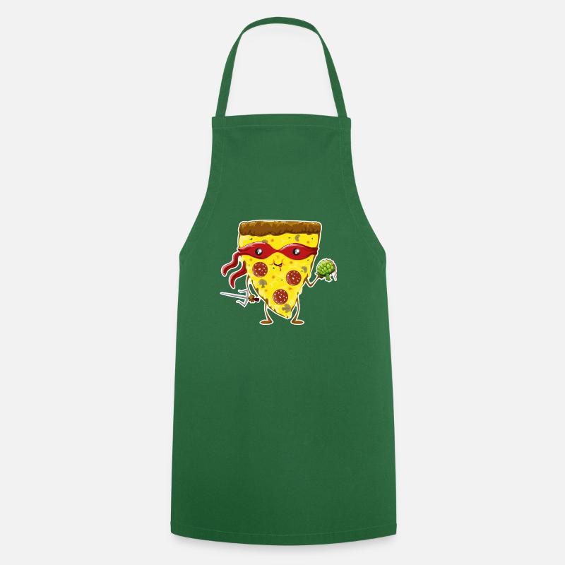Ninja Pizza eats turtle - Tablier de cuisine - vert foncé