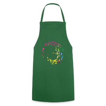 School of fish,fish,painting,graffiti,bright colors - Cooking Apron - green - Front - AI Model Male 185 dark (185cm)