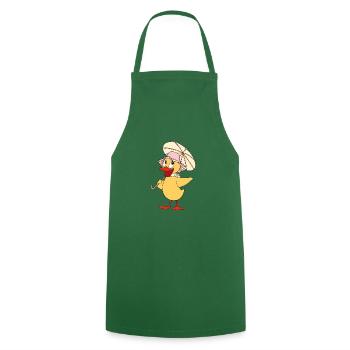 Schnatterinchen mit Schirm - Kochschürze - Grün - Vorne - AI Model Male 185 dark (185cm)