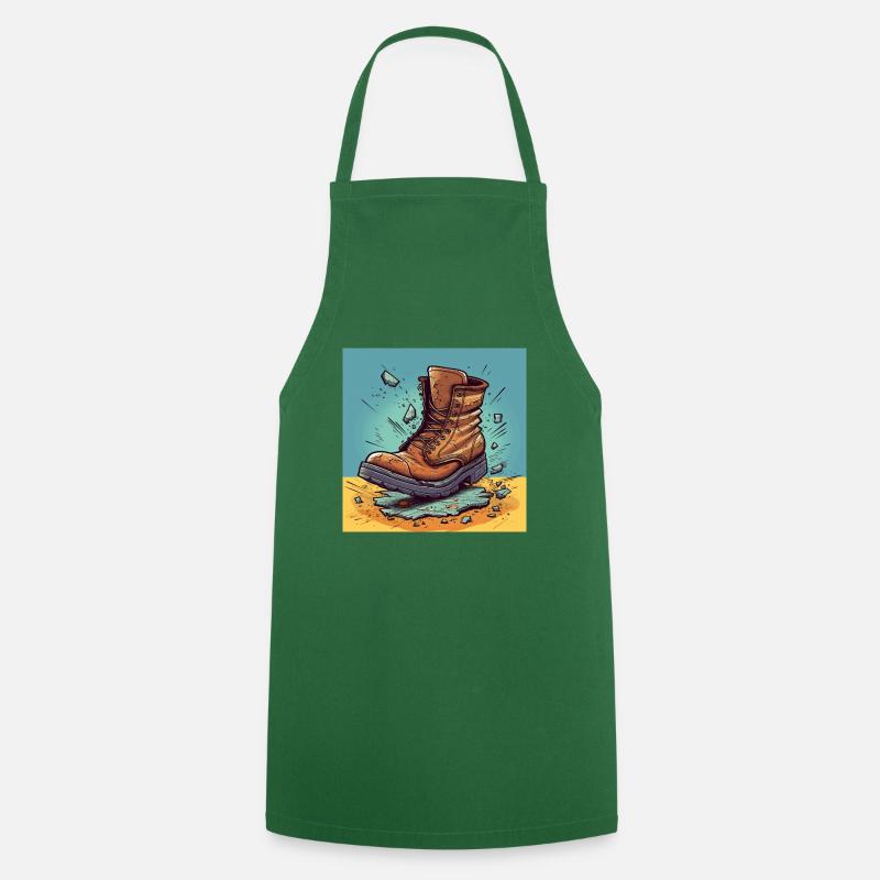Broken boots - Cooking Apron - green