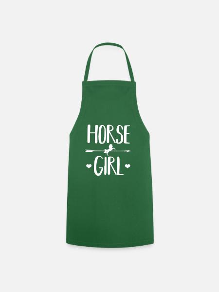 Cheval Cheval Amour de cheval Franque Cavalier - Tablier de cuisine - vert foncé