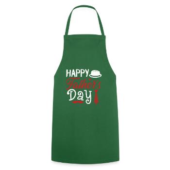 Bonne fête des pères, joyeuse fête des pères - Tablier de cuisine - vert foncé - Devant - AI Model Male 185 dark (185cm)