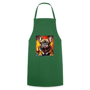 French Bulldog Dog Portrait - Cooking Apron - green - Front - AI Model Male 185 dark (185cm)