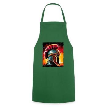 Spartan Warrior Sparta Helmet - Cooking Apron - green - Front - AI Model Male 185 dark (185cm)