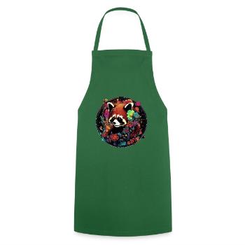 Roter panda,panda,Blumen, illustration - Kochschürze - Grün - Vorne - AI Model Male 185 dark (185cm)
