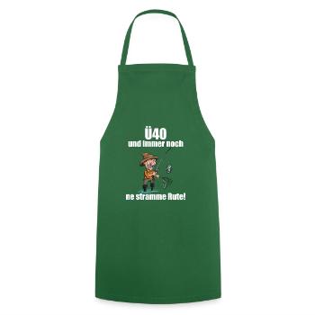 ü40 Gift for the 40th birthday Angler Gift - Cooking Apron - green - Front - AI Model Male 185 dark (185cm)