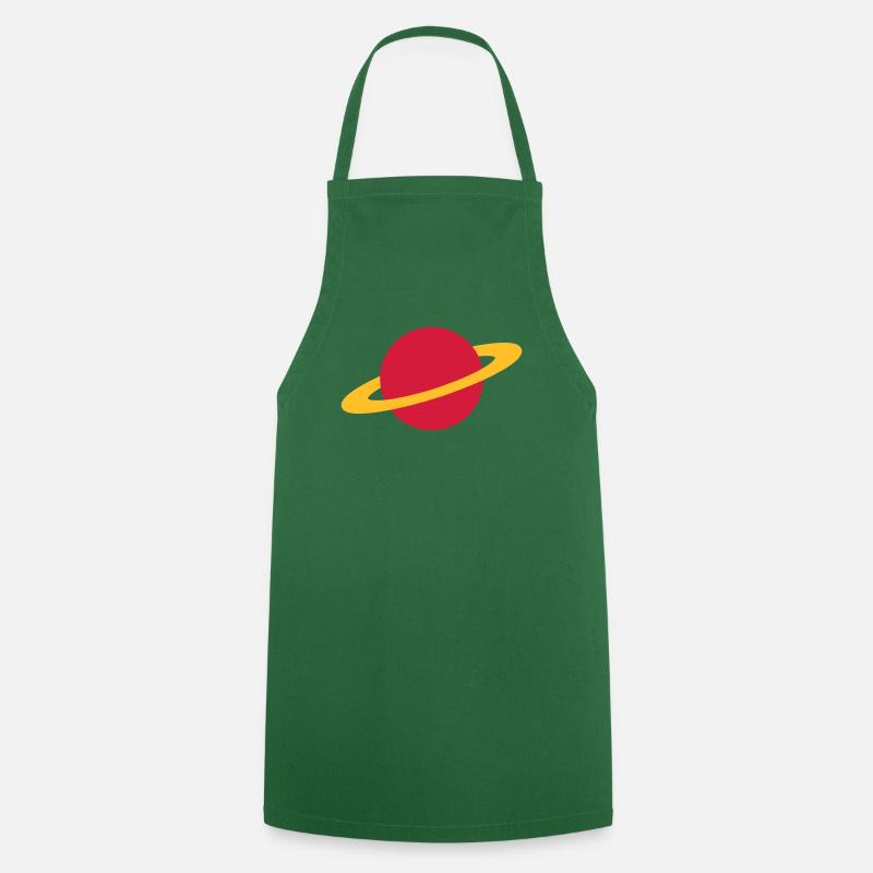 Planète / planète / planète / Saturne - Tablier de cuisine - vert foncé