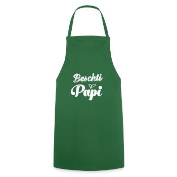 Beschti papi meilleur papa Suisse Suisse - Tablier de cuisine - vert foncé - Devant - AI Model Male 185 dark (185cm)