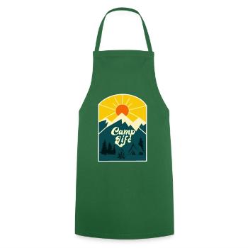 Camp Life - Cooking Apron - green - Front - AI Model Male 185 dark (185cm)