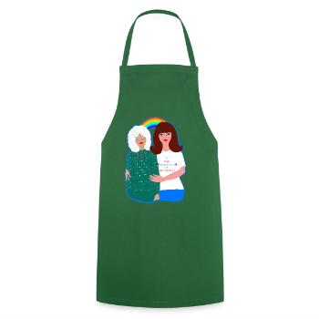 AUXILIAIRE DE VIE DESIGN JE SUIS UN ANGE - Tablier de cuisine - vert foncé - Devant - AI Model Male 185 dark (185cm)