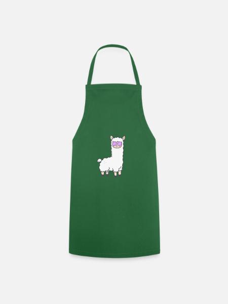 Cooles Lama Alpaka Sonnenbrille Geschenk - Kochschürze - Grün