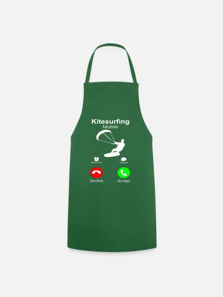 Kitesurfing Mobile Call Me Kite Surfer Phone Fun - Cooking Apron - green
