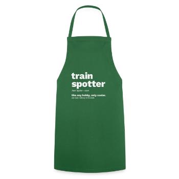 Train Spotter Railway Photographie cadeau - Tablier de cuisine - vert foncé - Devant - AI Model Male 185 dark (185cm)