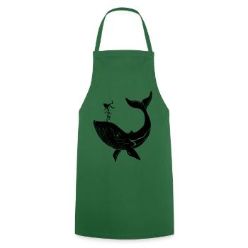La baleine et le plongeur - Tablier de cuisine - vert foncé - Devant - AI Model Male 185 dark (185cm)