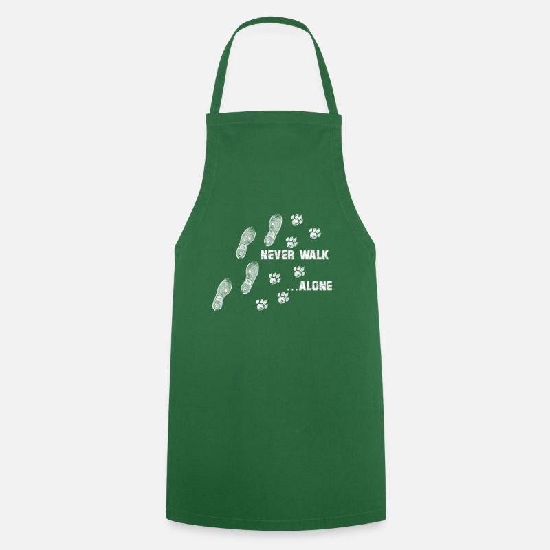 Patte de chat Never Walk Alone - Tablier de cuisine - vert foncé