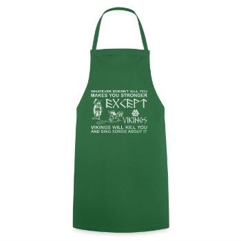 Vikings kill and sing songs drink beer - Cooking Apron - green - Front - AI Model Male 185 dark (185cm)