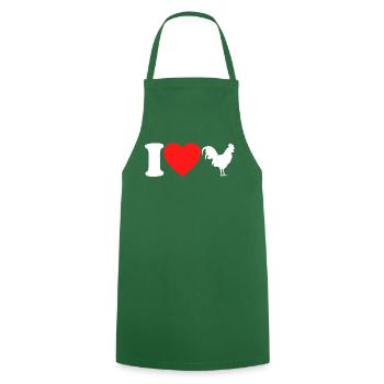 I love chickens chicken rooster heart saying gift - Cooking Apron - green - Front - AI Model Male 185 dark (185cm)