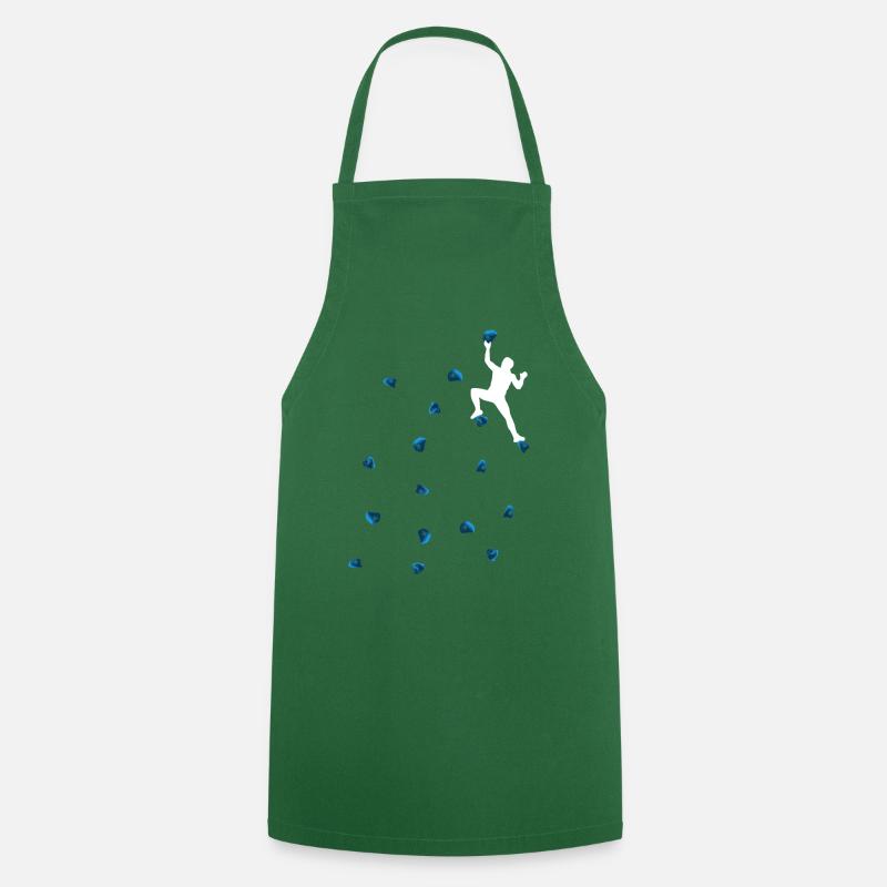 Bouldering Climbing Blue Boulder Handles Man Men - Cooking Apron - green