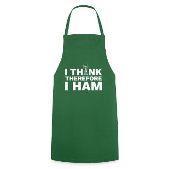 Amateur Radio Radio Amateur I Think Therefore I HAM - Cooking Apron - green - Front - AI Model Male 185 dark (185cm)