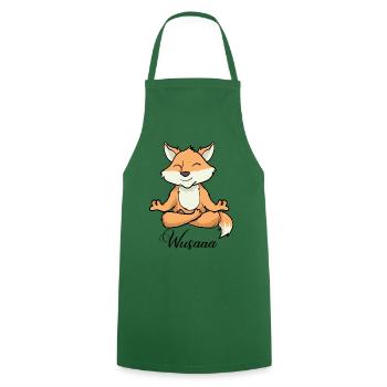 Auszeit Durchatmen Wusaaa Fuchs - Kochschürze - Grün - Vorne - AI Model Male 185 dark (185cm)